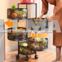 Металева полиця для кухні Maxxim KS804 Metal Shelf поворотна з колесами 5 ящиків чорна